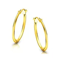 orovi bijoux femme, boucles d'oreilles créoles en or jaune 18 kt /750 or