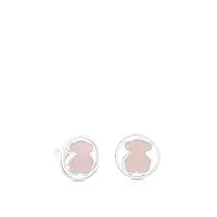 boucles d'oreilles camille en argent avec quartz rose