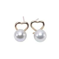 haute qualité or 18 k magnifique perle d'akoya gris 8 mm boucles d'oreilles