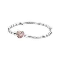 pandora bracelets pour femme argent/rose, 20, métal, oxyde de zirconium