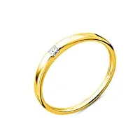 miore bague de mariage pour femme en or jaune 9kt 375/1000 avec diamant princesse 0.06 ct