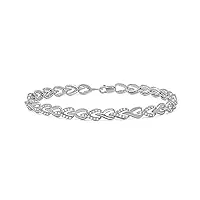 1.00 carat (ctw) 925 argent fin rond blanc diamant dames tennis maillon bracelet 1 ct