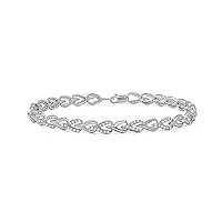 1.00 carat (ctw) 925 argent fin rond blanc diamant dames tennis maillon bracelet 1 ct