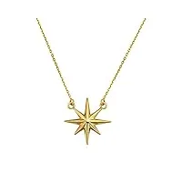 10 k or jaune north star pendentif collier, 45,7 cm
