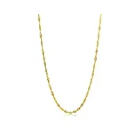 orovi collier pour femme, or jaune 14 carats (585), chaîne singapour, largeur : 1 mm, longueur : 45 cm