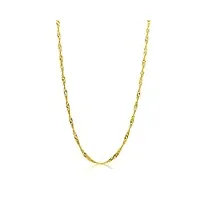 orovi collier pour femme, or jaune 14 carats (585), chaîne singapour, largeur : 1,2 mm, longueur : 45 cm