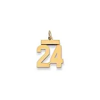 collier avec pendentif en forme de numéro de jeu de sport poli 14 carats pour femme, métal
