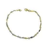 never say never bracelet en or jaune et or blanc 18 carats 18,5 cm 2,10 g d'or 18 carats., or sterling (18 carats)
