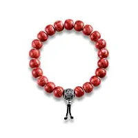 thomas sabo femmes hommes-bracelet power bracelet ethnique rouge rebel at heart argent sterling 925 longueur 18 cm a1705-062-10-l18