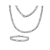 silberdream collier & bracelet motif argent kit pour bijoux femme sds437j