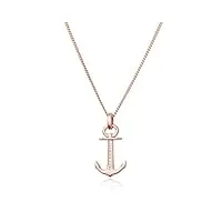 paul hewitt collier femme en argent 925 (plaqué or rose) anchor spirit - cadeau femme couleur or rose, collier en argent véritable avec pendentif en forme d'ancre