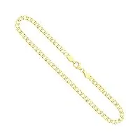 edelind chaîne maille gourmette en or jaune 333/1000, 45 cm,5 mm avec fermoir mousqueton - cadeau original pour homme