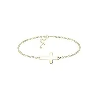 sofia milani - bracelet pour femmes en argent 925 - plaqué or - avec pendentif en forme de croix - 30133