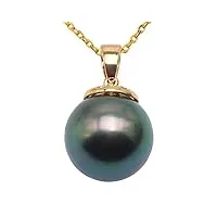 jyx 18k gold - collier avec pendentif en perles de culture de tahiti 12mm