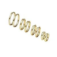 prosteel créoles petit anneau homme plaqué or 4 paires de boucle d'oreille dorée 10mm/14mm/16mm/20mm