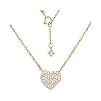 minoplata collier ras du cou en or 18 carats et zircones un bijou avec l’amour qui fera un cadeau d'amour pour une femme élégante.