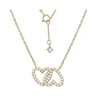 minoplata collier ras du cou en or 18 carats motif cœurs avec zircons, un bijou élégant, idéal pour faire un cadeau de saint-valentin à une femme spéciale.