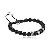 diesel bracelet pour hommes perles, 16.5 cm-25 cm noir bracelet semi-précieux, dx1101040