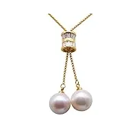 jyx collier en argent sterling avec pendentif en perle de culture d'eau douce blanche 13,5 mm 96,5 cm, perle, perle de culture
