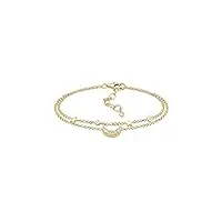 elli bracelet elli - Étoile demi lune astro bracelet femme - plaqué or argent (925/1000) cristal