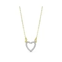 alda gioielli collier ras du cou en or bicolore 18 carats cœur saint valentin fall in love