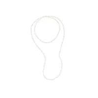 pearls & colors - sautoir collier femme - véritables perles de culture d'eau douce - am17-sc-r67-wh-120