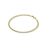 orovi bracelet pour femme, or jaune, 14 carats / or 585, chaîne en or, 19,5 cm