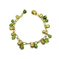 never say never superbe bracelet en or jaune de 18 carats et pierre fine de couleur 19,5 cm