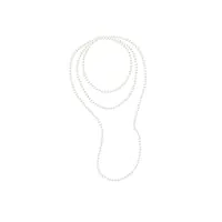 pearls & colors - collier sautoir de perles de culture d'eau douce semi-baroques 6-7 mm - qualite aa+ - colori blanc naturel - longueur 160 cm - bijou femme classique