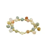 novica femme quartz et jade 18k plaqué or bracelet, 7.5" 'sweet jade'