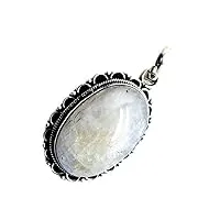 jewelryonclick naturel arc-en-pierre de lune pendentifs en argent pierre de naissance charmes pour les femmes À la main médaillon