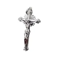 forfox pendentif crucifix en argent sterling 925 massif pendentif croix de jésus christ bijoux catholique pour homme femme