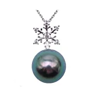 jyx perles de tahiti 12mm vert paon rond collier de perles de tahiti ronde en or 14 carats