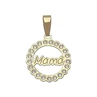 pendentif en or 18 kl. maman avec zircon 15 mm un design moderne et sofisticado parfait pour regalar a tu madre