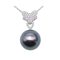 jyx aaa+ perle tahiti 11mm paon vertes rond collier perles de culture de tahiti ronde en or 14 carats collier perles bijoux femme