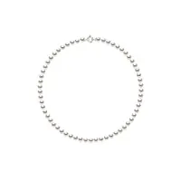 pearls & colors - collier véritables perles de culture rondes akoya - origine japon certifiée - 6-6,5 mm - qualite aa+ - blanc rosé - anneau marin or blanc 18 carats - longueur 42 cm -