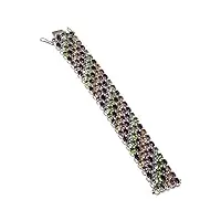 brightjewels bracelet en argent sterling avec pierres semi-précieuses multicolores