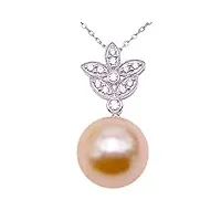 jyx exquis or rond collier pendentif perle de la mer du sud avec 14k chaîne en or blanc (18 ") - 12mm perle