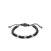 diesel bracelet pour hommes perles, 16.5cm-25cm bracelet noir semi-précieux, dx1121040