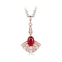 vintage or rose 14 k pendentif diamant naturel rubis pour femme fête de mariage