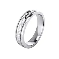 (5mm arrow pattern polished, z) - (5 styles) heavy solid sterling silver wedding band diamond cut patterned ring comfort fit unisex