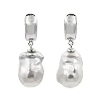 boucles d'oreilles femme de perles d'eau douce cultivées baroque xl de plus de 13 mm pendentifs secret & you - boucles d'oreilles en argent sterling 925 sterling.