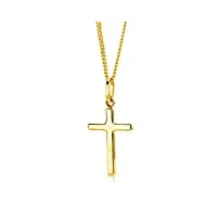 orovi bijoux femme, collier croix en or jaune 9 kt / 375 or chaîne 45 cm