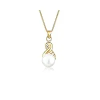 elli collier femme perle symbole infinité de cristal (925/1000) argent
