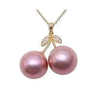 jyx fine 12,5 mm rice-shaped violet edison perle pendentif collier 45,7 cm