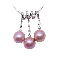 jyx collier avec pendentif en forme de riz avec perle edison violette 12,5 mm 45,7 cm