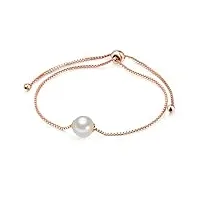 valero pearls bracelet en maille vénitienne pour femme en 925/- argent sterling perle de culture d'eau douce env. 8,0-9,0 mm