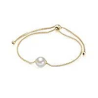valero pearls bracelet en maille vénitienne pour femme en 925/- argent sterling perle de culture d'eau douce env. 8,0-9,0 mm