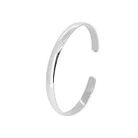 treasurebay cadeau de bijoux de bracelet de bracelet en argent sterling 925 de couleur unie classique pour femmes, taille unique (argent)