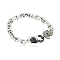 diesel bracelet pour hommes pillar, 18.5cm bracelet en acier inoxydable argenté, dx1146040